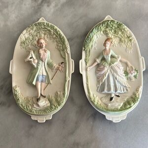 Vintage Chase Victorian Bisque Wall Plaque